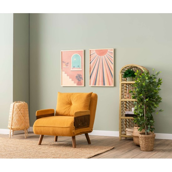 1-Seat Sofa-Bed Cosmo Single - Bohemian Mustard Mustard
