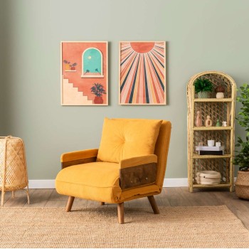 1-Seat Sofa-Bed Cosmo Single - Bohemian Mustard Mustard