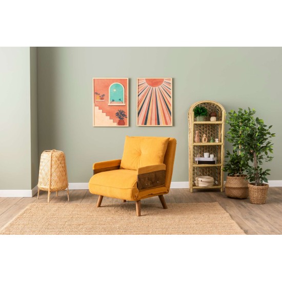 1-Seat Sofa-Bed Cosmo Single - Bohemian Mustard Mustard
