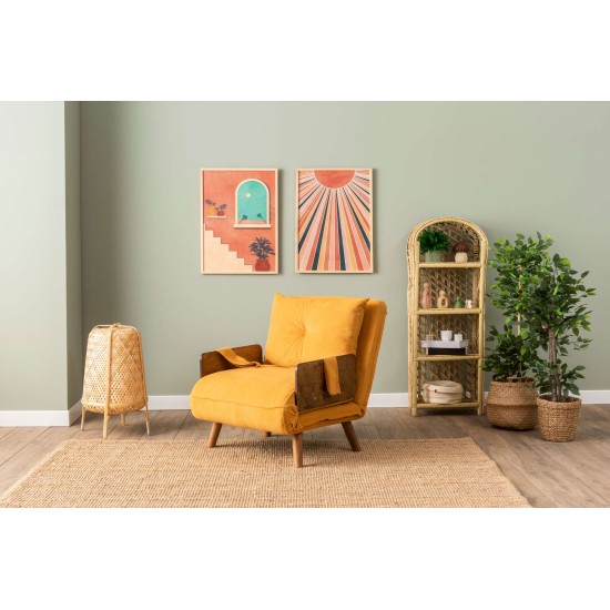 1-Seat Sofa-Bed Cosmo Single - Bohemian Mustard Mustard