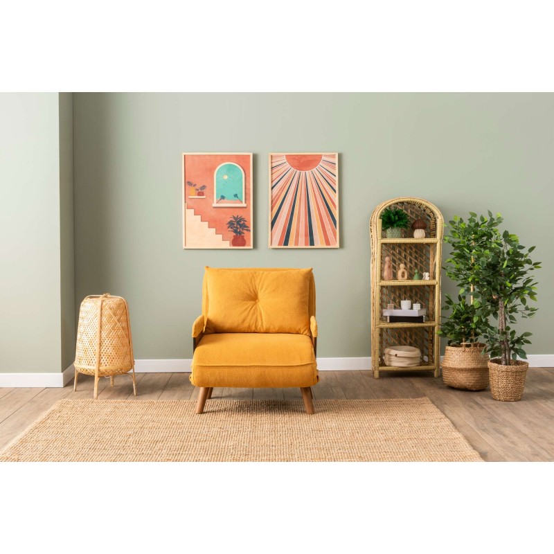 1-Seat Sofa-Bed Cosmo Single - Bohemian Mustard Mustard