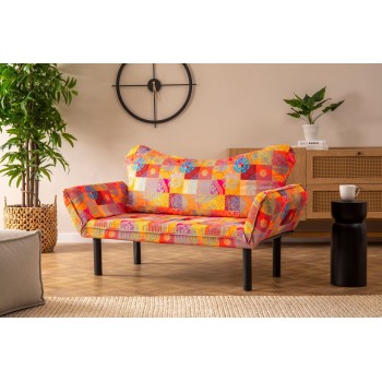 2-Seat Sofa-Bed Chatto - Patchwork Multicolor