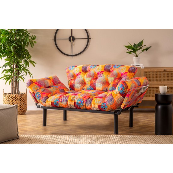 Διθέσιος Καναπές Κρεβάτι - Nitta - Patchwork Multicolor - 155x73x85εκ Διθέσιος Καναπές Κρεβάτι - Nitta - Patchwork Multicolor - 155x73x85εκ