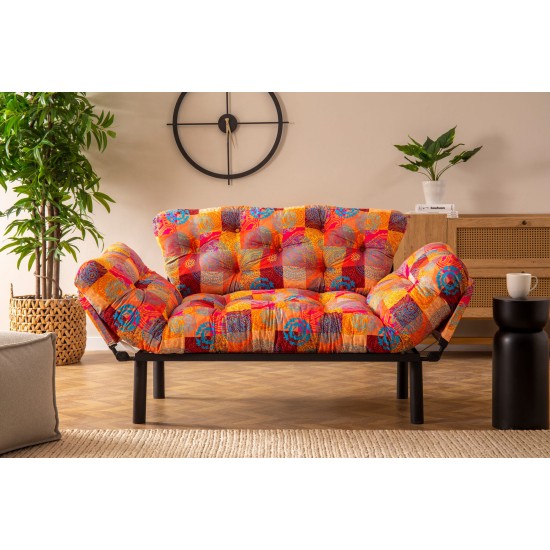 Διθέσιος Καναπές Κρεβάτι - Nitta - Patchwork Multicolor - 155x73x85εκ Διθέσιος Καναπές Κρεβάτι - Nitta - Patchwork Multicolor - 155x73x85εκ