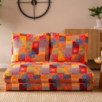 Διθέσιος Καναπές  Taida - Χρώμα Patchwork Multicolor -120x68x26εκ