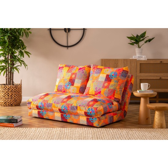 Διθέσιος Καναπές  Taida - Χρώμα Patchwork Multicolor -120x68x26εκ