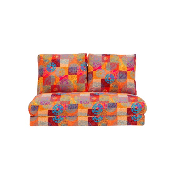 Διθέσιος Καναπές  Taida - Χρώμα Patchwork Multicolor -120x68x26εκ