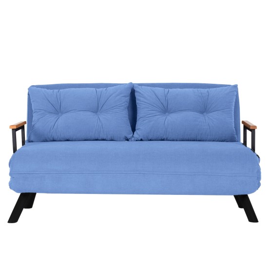 Καναπές Κρεβάτι Διθέσιος - Sando 2 - Χρώμα Μπλε - 133x50x45εκ