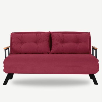 Καναπές Κρεβάτι Διθέσιος - Sando 2 - Χρώμα Maroon- 133x50x45εκ