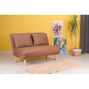2-Seat Sofa-Bed Folde 2-Seater - Brown Brown
