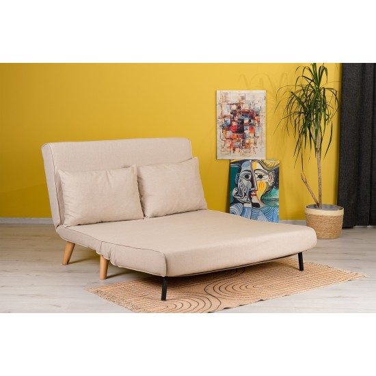 Διθέσιος Καναπές Κρεβάτι Folde - Χρώμα Cream - 120x50x40εκ