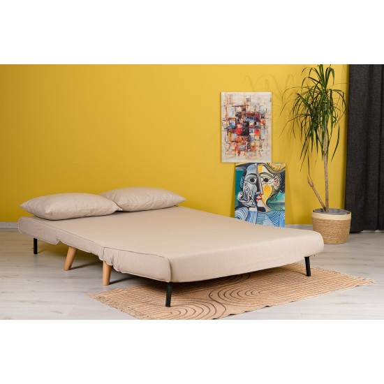Διθέσιος Καναπές Κρεβάτι Folde - Χρώμα Cream - 120x50x40εκ