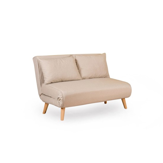 Διθέσιος Καναπές Κρεβάτι Folde - Χρώμα Cream - 120x50x40εκ