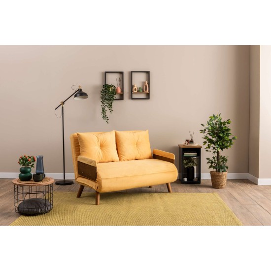2-Seat Sofa-Bed Cosmo 2-Seater - Mustard Mustard 2-Seat Sofa-Bed Cosmo 2-Seater - Mustard Mustard
