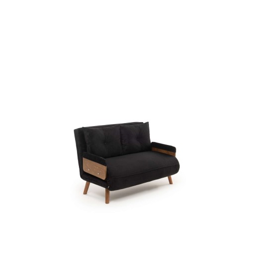 2-Seat Sofa-Bed Cosmo 2-Seater - Black Black 2-Seat Sofa-Bed Cosmo 2-Seater - Black Black