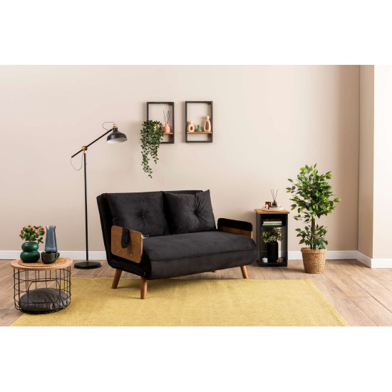 2-Seat Sofa-Bed Cosmo 2-Seater - Black Black 2-Seat Sofa-Bed Cosmo 2-Seater - Black Black