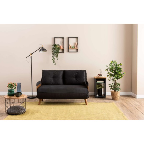 2-Seat Sofa-Bed Cosmo 2-Seater - Black Black 2-Seat Sofa-Bed Cosmo 2-Seater - Black Black