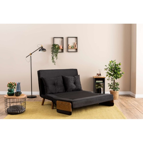 2-Seat Sofa-Bed Cosmo 2-Seater - Black Black 2-Seat Sofa-Bed Cosmo 2-Seater - Black Black