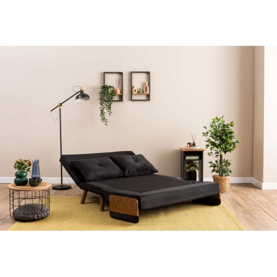 2-Seat Sofa-Bed Cosmo 2-Seater - Black Black 2-Seat Sofa-Bed Cosmo 2-Seater - Black Black