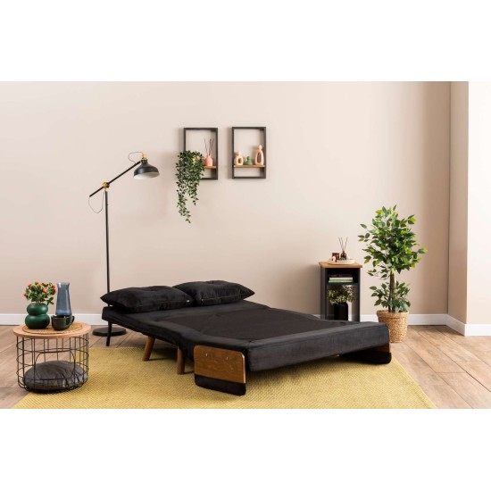 2-Seat Sofa-Bed Cosmo 2-Seater - Black Black 2-Seat Sofa-Bed Cosmo 2-Seater - Black Black