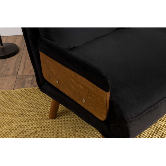 2-Seat Sofa-Bed Cosmo 2-Seater - Black Black 2-Seat Sofa-Bed Cosmo 2-Seater - Black Black