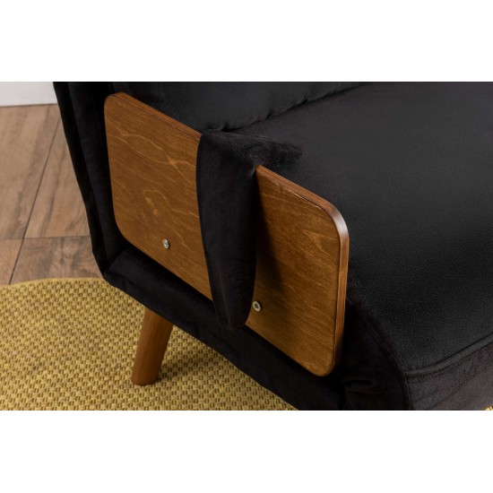 2-Seat Sofa-Bed Cosmo 2-Seater - Black Black 2-Seat Sofa-Bed Cosmo 2-Seater - Black Black