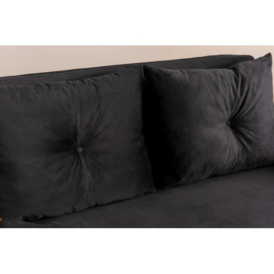 2-Seat Sofa-Bed Cosmo 2-Seater - Black Black 2-Seat Sofa-Bed Cosmo 2-Seater - Black Black