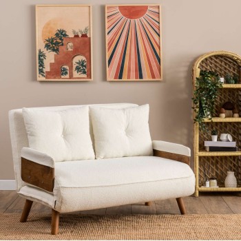 2-Seat Sofa-Bed Cosmo 2-Seater - Teddy White White