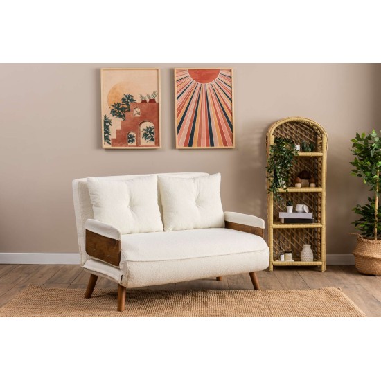 2-Seat Sofa-Bed Cosmo 2-Seater - Teddy White White 2-Seat Sofa-Bed Cosmo 2-Seater - Teddy White White
