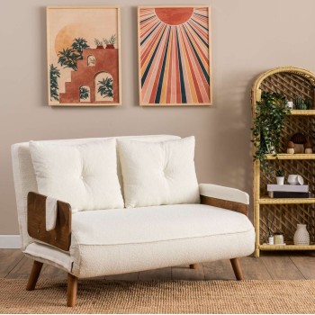 2-Seat Sofa-Bed Cosmo 2-Seater - Teddy White White