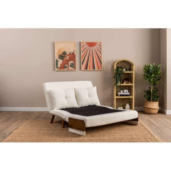 2-Seat Sofa-Bed Cosmo 2-Seater - Teddy White White 2-Seat Sofa-Bed Cosmo 2-Seater - Teddy White White