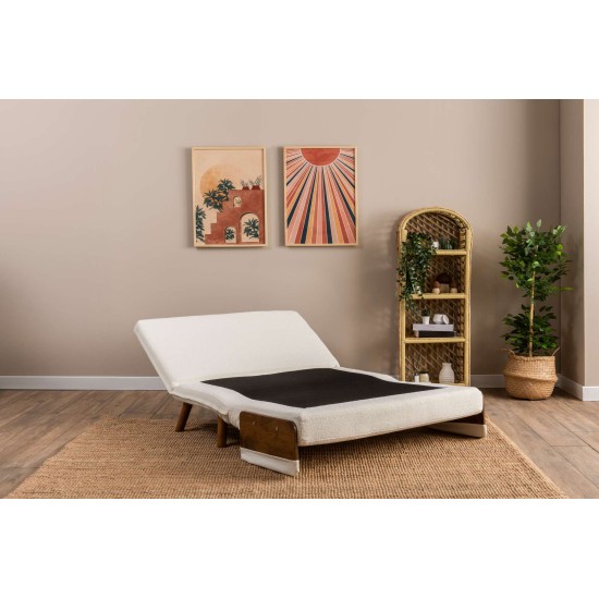 2-Seat Sofa-Bed Cosmo 2-Seater - Teddy White White 2-Seat Sofa-Bed Cosmo 2-Seater - Teddy White White