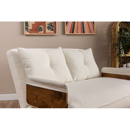 2-Seat Sofa-Bed Cosmo 2-Seater - Teddy White White 2-Seat Sofa-Bed Cosmo 2-Seater - Teddy White White