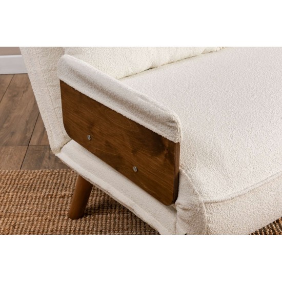 2-Seat Sofa-Bed Cosmo 2-Seater - Teddy White White 2-Seat Sofa-Bed Cosmo 2-Seater - Teddy White White