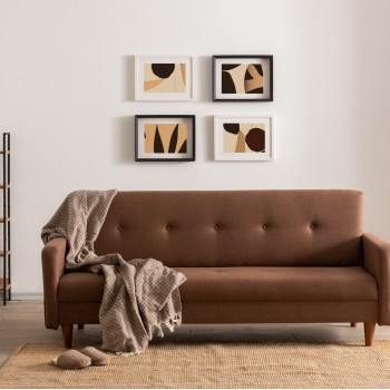 3-Seat Sofa-Bed Hiko - Brown Brown