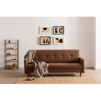 3-Seat Sofa-Bed Hiko - Brown Brown