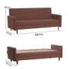 3-Seat Sofa-Bed Hiko - Brown Brown
