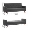 3-Seat Sofa-Bed Hiko - Dark Grey Dark Grey