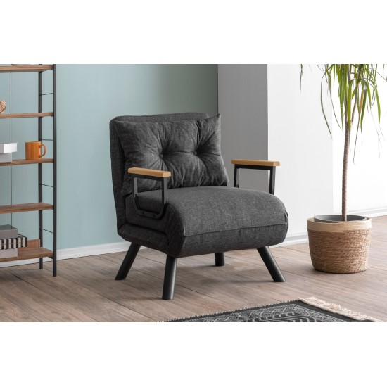 Πολυθρόνα Κρεβάτι - Sando Single - Χρώμα Σκούρο Γκρι- 175x60x60εκ