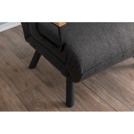 Πολυθρόνα Κρεβάτι - Sando Single - Χρώμα Σκούρο Γκρι- 175x60x60εκ
