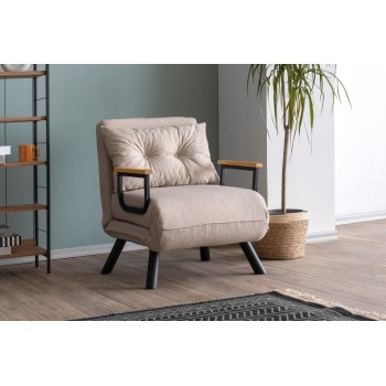 Πολυθρόνα Κρεβάτι - Sando Single - Χρώμα Μπεζ Ανοιχτό - 175x60x60εκ