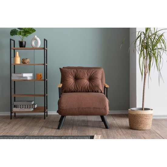 Πολυθρόνα Κρεβάτι - Sando Single - Χρώμα Καφέ - 175x60x60εκ