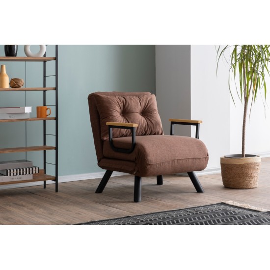 Πολυθρόνα Κρεβάτι - Sando Single - Χρώμα Καφέ - 175x60x60εκ