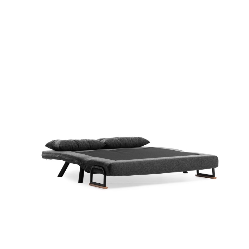 Καναπές Κρεβάτι Διθέσιος - Sando 2 - Χρώμα Σκούρο Γκρι - 133x50x45εκ