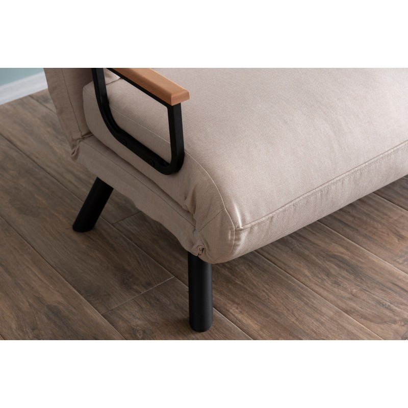 Καναπές Κρεβάτι Διθέσιος - Sando 2 - Χρώμα Μπεζ Ανοιχτό - 133x50x45εκ