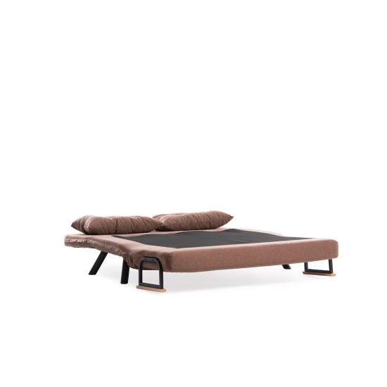 Καναπές Κρεβάτι Διθέσιος - Sando 2 - Χρώμα Καφέ- 133x50x45εκ