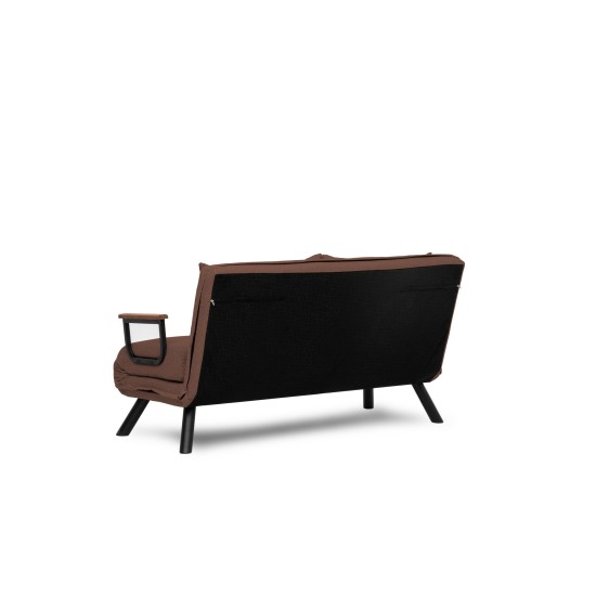 Καναπές Κρεβάτι Διθέσιος - Sando 2 - Χρώμα Καφέ- 133x50x45εκ