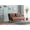 Καναπές Κρεβάτι Διθέσιος - Sando 2 - Χρώμα Καφέ- 133x50x45εκ