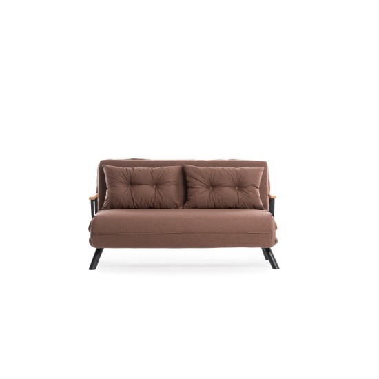 Καναπές Κρεβάτι Διθέσιος - Sando 2 - Χρώμα Καφέ- 133x50x45εκ