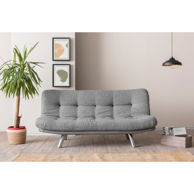 3-Seat Sofa-Bed Misa Small Sofabed - Light Grey Light Grey